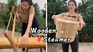 Download Lagu Chinese Rural Girl's Amazing Skill: Handmade Wooden Rice Steamer (Zengzi) from Scratch MP3