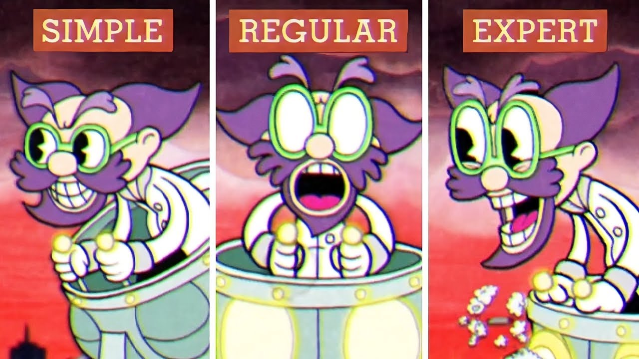 Cuphead - Dr. Kahl's Robot - Simple vs Regular vs Expert Difficulty