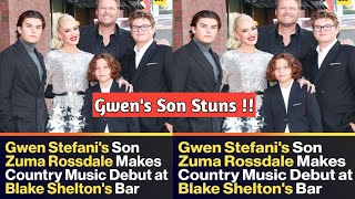 Gwen Stefani's Son Zuma Rossdale Makes Country Music Debut at Blake Shelton's Bar !