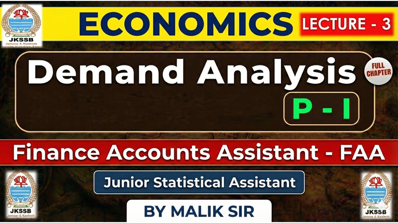 Demand Analysis | Economics | JKSSB Finance Accounts Assistant| Law of ...