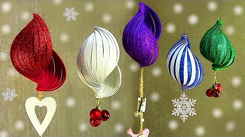Diy Christmas Ornaments glitter foam 🌲 Christmas decorations⛄christmas ornaments with glitter balls