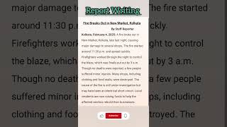 Fire Breaks Out In A Market | Report Writing | The Paragraph Lab |