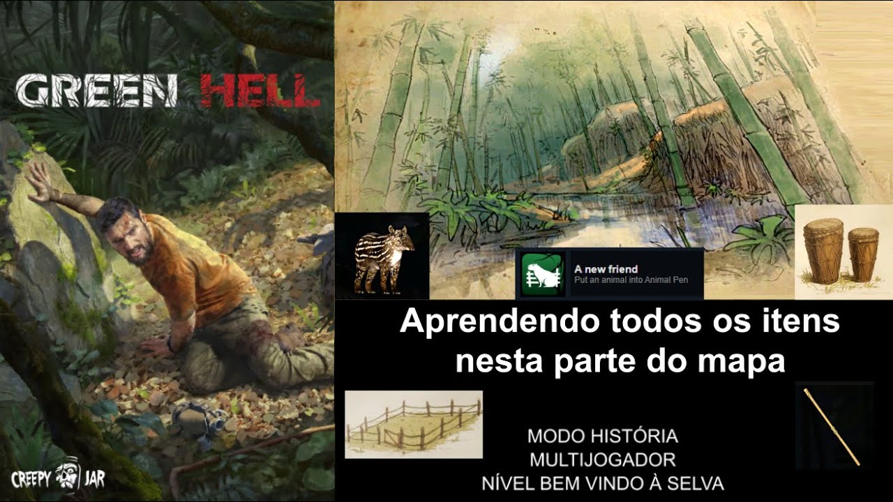 Green Hell, aprendendo todos os itens nesta parte do mapa 2022 vídeo