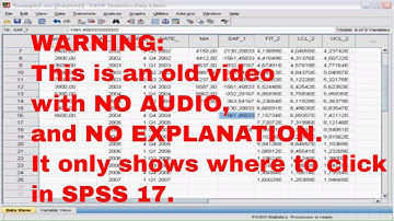 Video 12 - How to obtain UCL LCL with SPSS? (no audio)