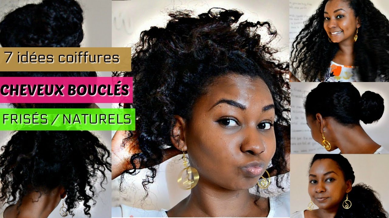 Coiffures Simples + Rapides sur CHEVEUX FRISÉS -7 IDÉES - YouTube