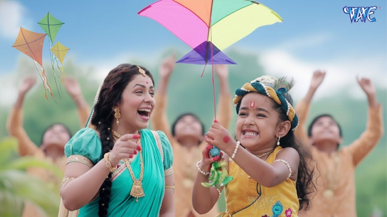 नन्हे कान्हा संग मस्ती भरा त्योहार 🪁 | Krishna Cute Celebration Scene