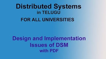 Design and Implementation Issues of DSM IN DISTRIBUTED SYSTEM IN TELUGU