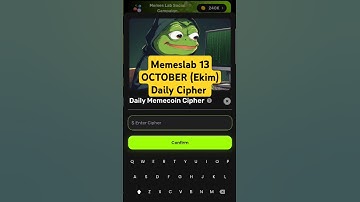 Memes Lab Bot Daily Memecoin Cipher 13 Ekim (OCTOBER) #memesdaily #airdrop #bitcoin #keşfet #btc