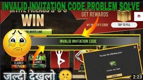 Invite and win event Invalid invitation Code problem |9 Digit code problem| FF max new event problem