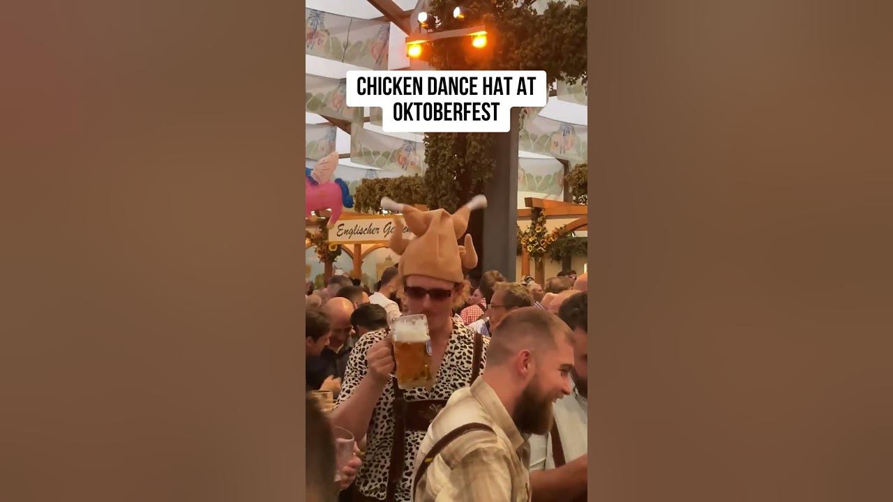 Funny chicken dance hat at the Oktoberfest
