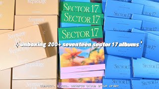 unboxing 200+ seventeen 'sector 17' albums (group order) ❦ compact, kihno, weverse version