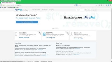 Sign up for PayPal Rest API