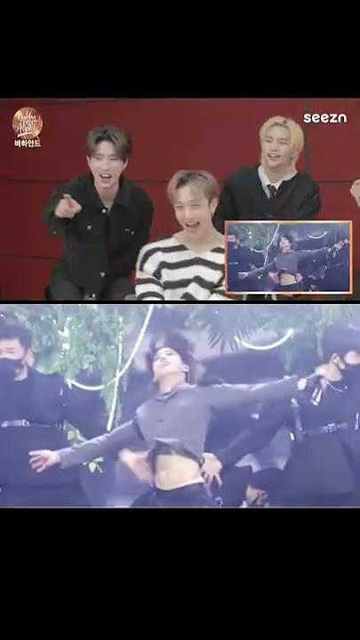 Stray Kids' reaction to Han's abs 🧐