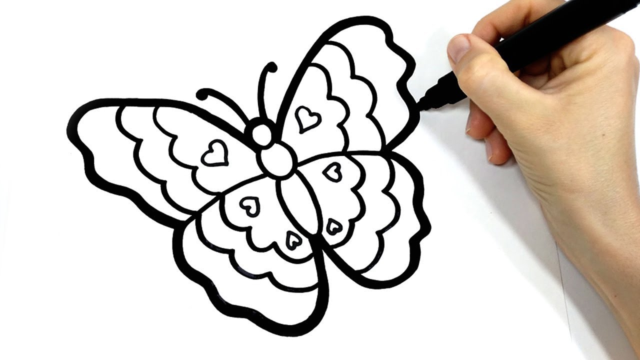 Como dibujar una mariposa paso a paso - YouTube