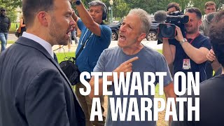 Jon Stewart rages at right wing figure Jack Posobiec at veterans vigil