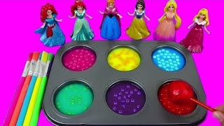 Satisfying Video I How to make Princess Lolipops in to Heart Pool AND Rainbow Painted Cutting ASMR