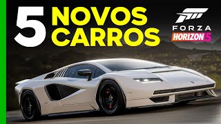 5 NOVOS CARROS em Forza Horizon 5 | Nova ROUPA, Insígnias e NOVOS itens no CRIADOR | Retrowave
