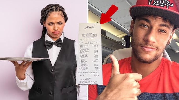 Mesera atiende a Neymar, cuando ve la cuenta comienza a llorar de emoción..." 😊 - YouTube