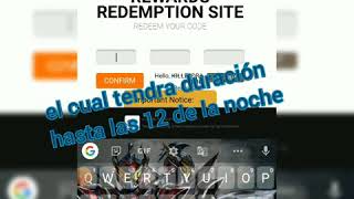 Nuevo Código Con Grandes Premios Para Free Fire Solo Por Hoy