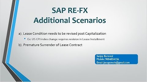 SAP RE FX Lease Accounting under IFRS 16 and IND AS 116 -  Lease Condition Revision