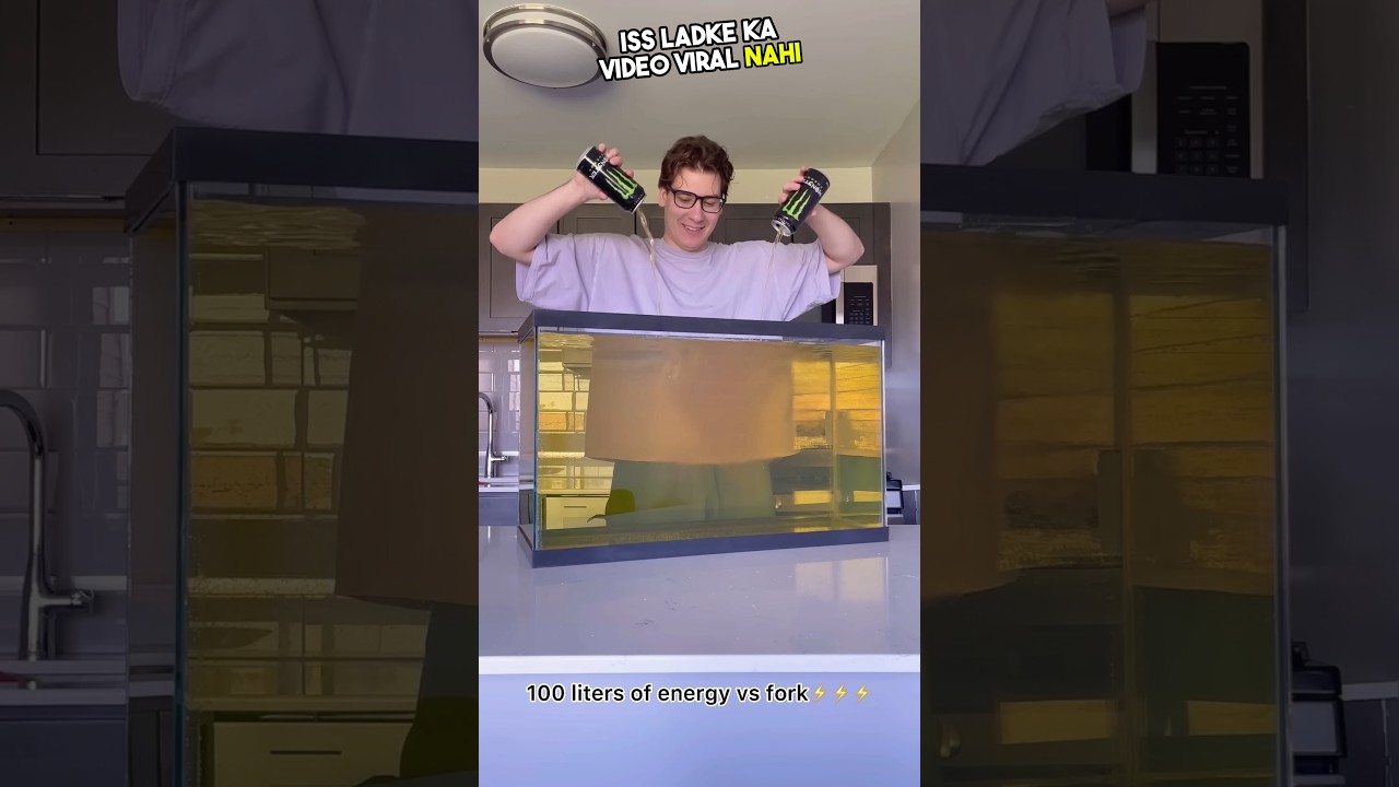 Unique Challenge :- 100 liters of Energy Drink with fork