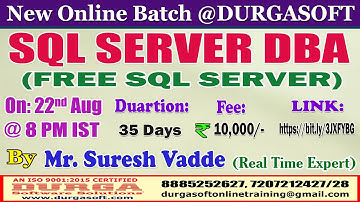 SQL SERVER DBA Online Training @ DURGASOFT