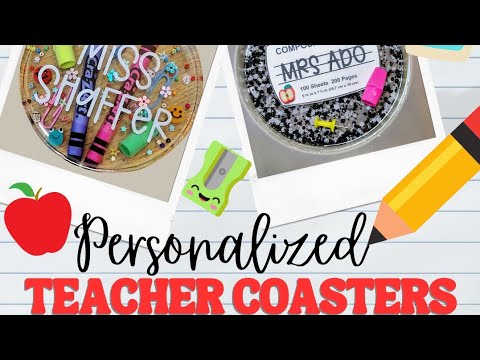 DIY Personalized Teacher Coasters - YouTube