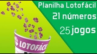 #14 - 21-Number Lotofacil Spreadsheet in 25 Games with 14-Point Potential