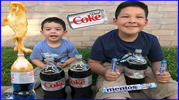 DIET COKE AND MENTOS EXPERIMENT CHALLENGE Easy science experiments for kids Toys