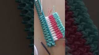 فن النسيج _ كروشيه  _ النول المستطيل _ حياكة السريعة _ crochet scarf _ knitting _ loom _ tejido