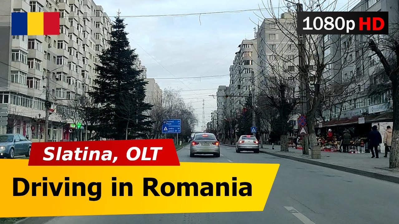 🔴 Romania • Slatina, Olt【1080p Full HD】Driving on Bulevardul Alexandru Ioan Cuza, Nicolae Titulescu