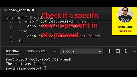 Bash script to check if a specific user is present in etc passwd