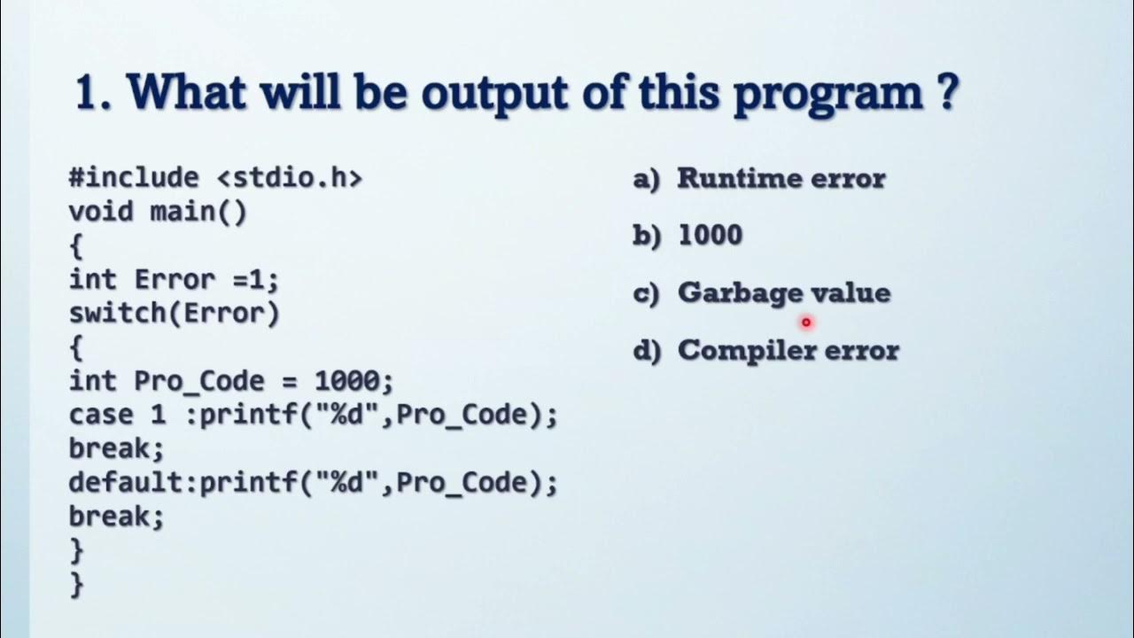 15 - Tricky C Programming MCQ's for placement test series #interview # ...
