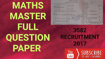 Master cadre maths master full question paper