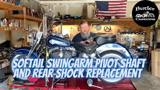 How to: Softail Swingarm Pivot shaft, bearings, and rear shock replacement. Profile