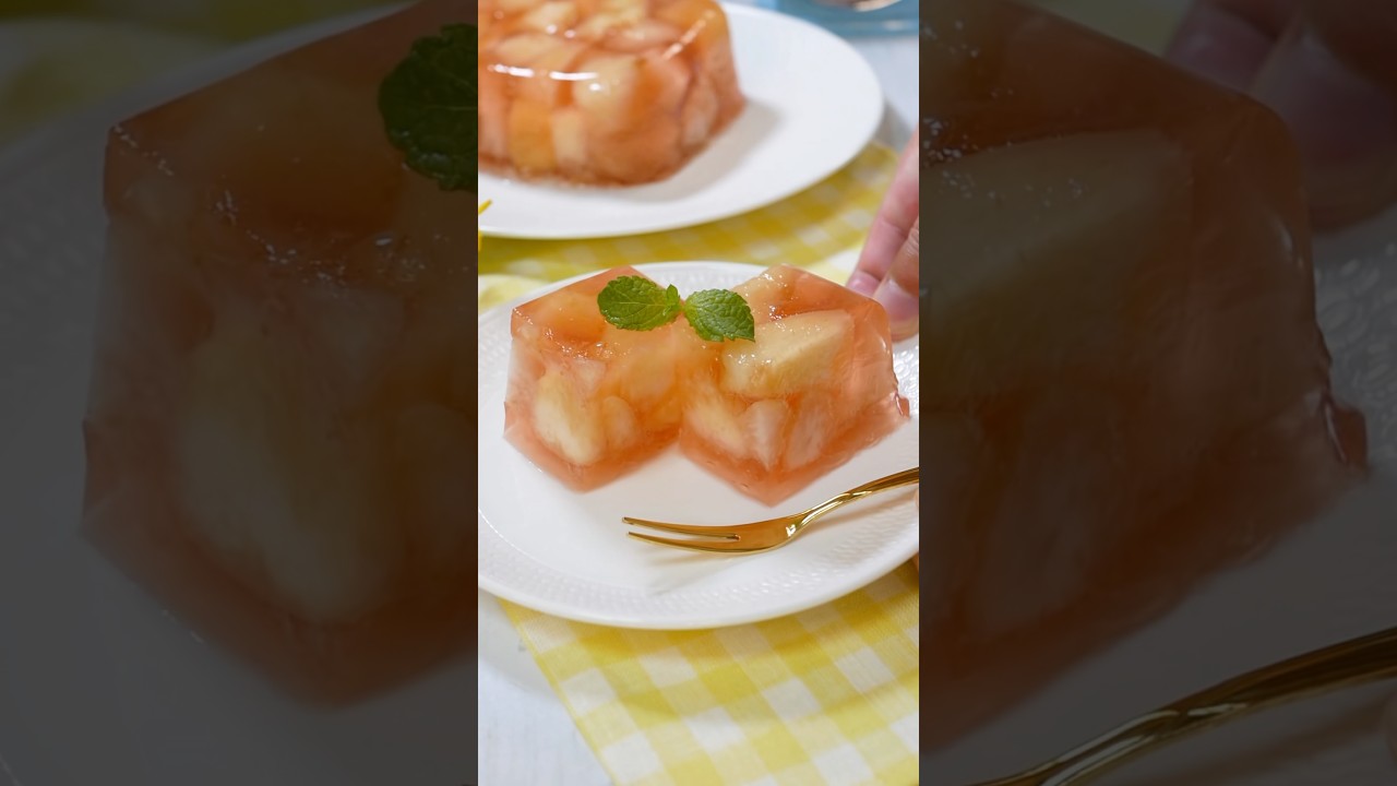 旬の桃をたっぷり使った贅沢なおうちスイーツ！材料を混ぜてタッパーで冷やすだけ #簡単レシピ #food #cooking