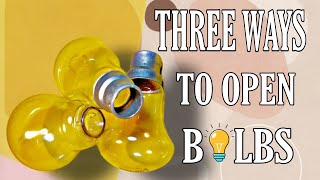 Three easy ways to open bulbs||How to open a old bulb|| Recycling 💡