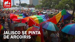 Arranca Marcha del Orgullo LGBTQ+ sobre Avenida Juárez en Guadalajara, Jalisco