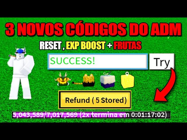 SAIU!! NOVOS CODIGOS DE RESET STATUS DO BLOX FRUITS blox fruits