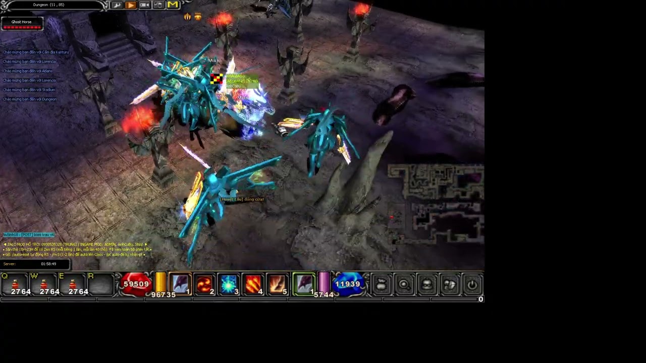 Giới thiệu map nonPK và quái test damage