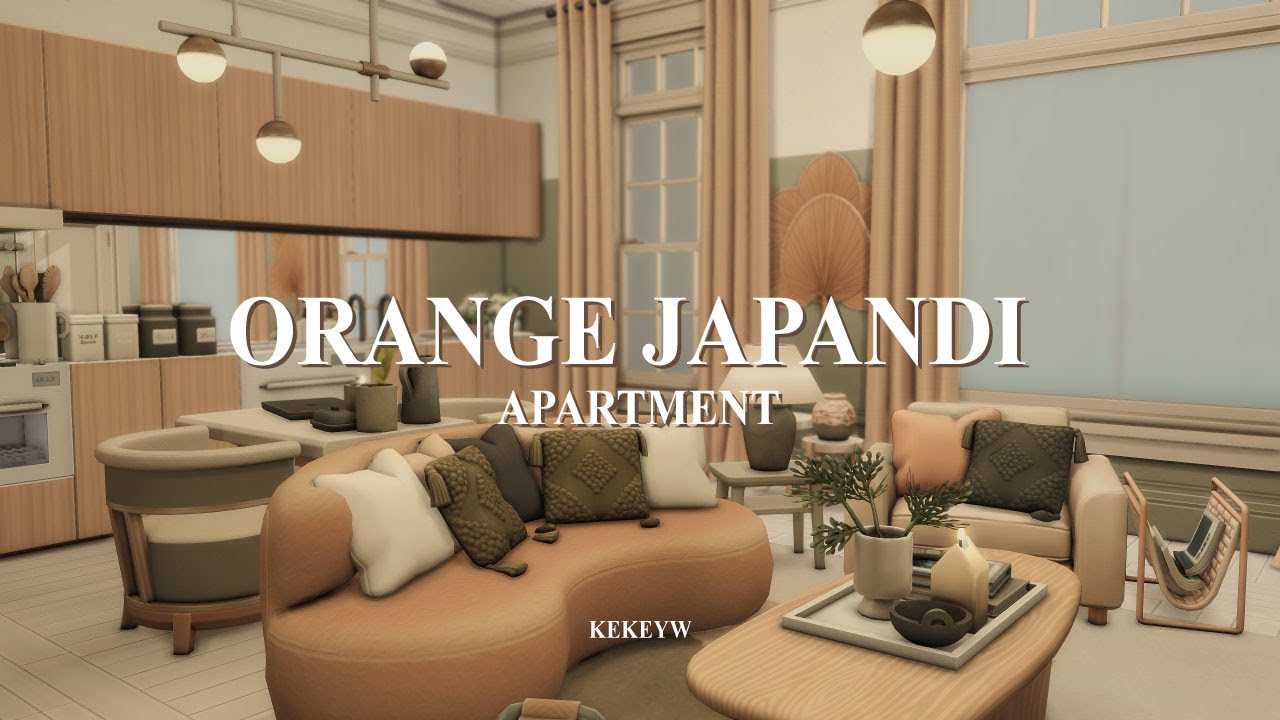 Orange Japandi Apartment | The Sims 4 CC Speed Build - YouTube