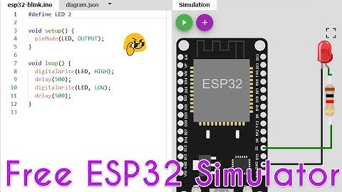 ESP32 Simulator - Arduino Core - LED Blink Example - How to use ESP32 Wokwi Simulator