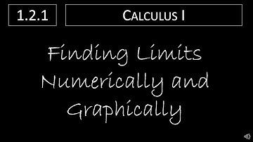 Calculus I - 1.2.1 Finding Limits Numerically and Graphically