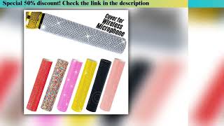 Slide Bling Rhinestones Microphone Cover,Wireless Mic Decorative Sleeve Bedazzled Gold, Silver, Red,