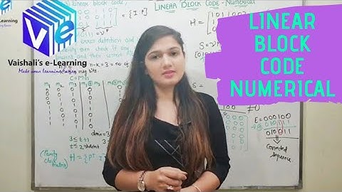 L 10 | Linear Block Code Question | Information Theory & Coding | Digital Communication | Vaishali