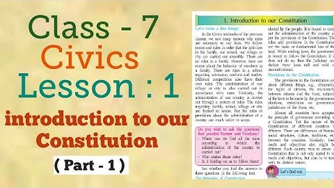 Class 7 | Civics | LESSON 1 |  Introduction to our Constitution |  (Part 1.) Maharashtra Board.