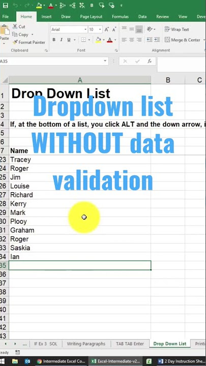 Drop-down list without data validation