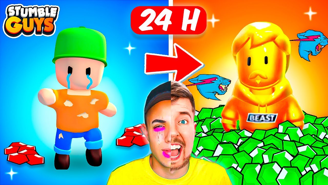 Me CONVIERTO en MR BEAST por 24H en STUMBLE GUYS... 🤑 - YouTube