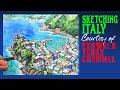 Sketching Vernazza, Italy from a Video, Courtesy ProWalk Tours Channel