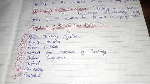 BUSINESS COMMUNICATION  (CHAPTER- 10)(PART-25)(COMPONENTS OF TRAINING PRESENTATION)